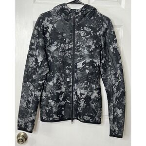 Nike Tech Fleece Full Zip Hoodie Jacket Black Gray Camo Womens Small S Athletic